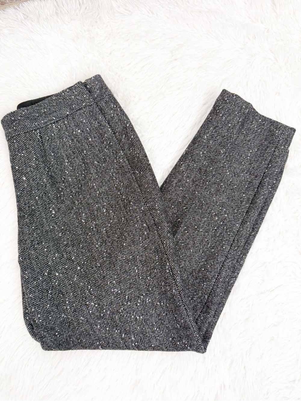 Talbots Petites Black Silver Glitter Wool Pants Women’s Size 4 New With Tags